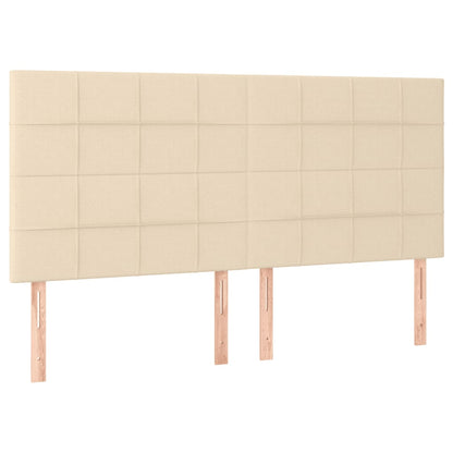 Giroletto a Molle con Materasso Crema 200x200 cm in Tessuto | homemem39
