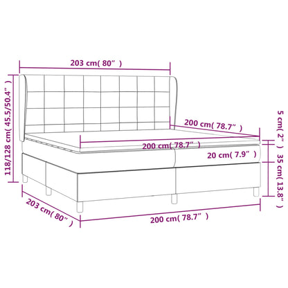 Giroletto a Molle con Materasso Blu 200x200 cm in Tessuto | homemem39