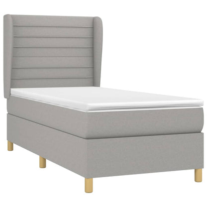 Giroletto a Molle con Materasso Grigio Chiaro 80x200 cm Tessuto | homemem39