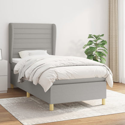 Giroletto a Molle con Materasso Grigio Chiaro 80x200 cm Tessuto | homemem39