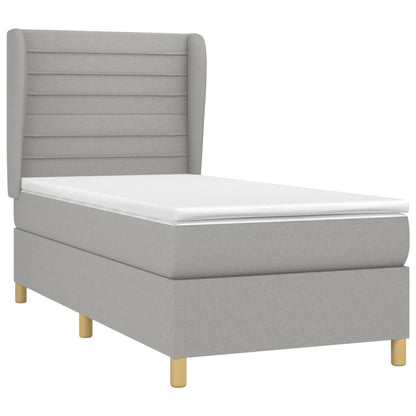 Giroletto a Molle con Materasso Grigio Chiaro 90x190 cm Tessuto | homemem39