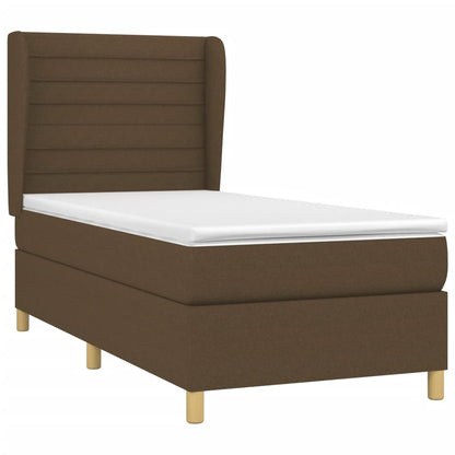 Giroletto a Molle con Materasso Marrone Scuro 100x200cm Tessuto | homemem39
