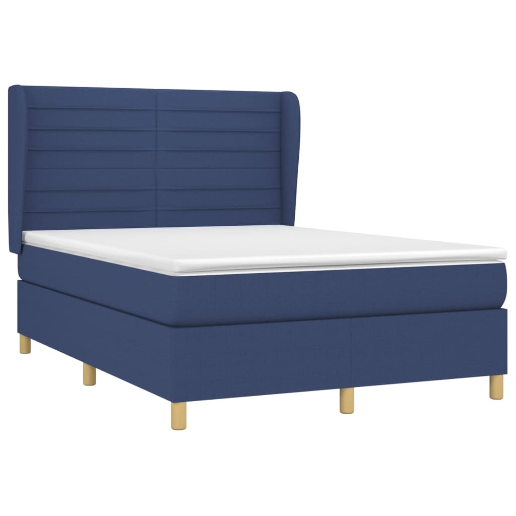 Giroletto a Molle con Materasso Blu 140x190 cm in Tessuto | homemem39