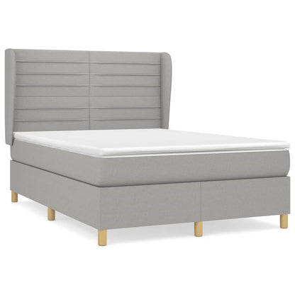 Giroletto a Molle con Materasso Grigio Chiaro 140x200cm Tessuto | homemem39