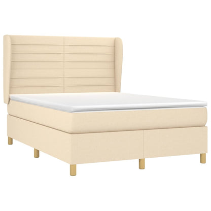 Giroletto a Molle con Materasso Crema 140x200 cm in Tessuto | homemem39
