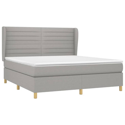 Giroletto a Molle con Materasso Grigio Chiaro180x200 cm Tessuto | homemem39