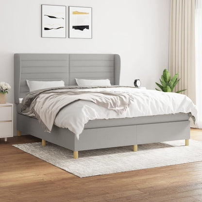Giroletto a Molle con Materasso Grigio Chiaro180x200 cm Tessuto | homemem39