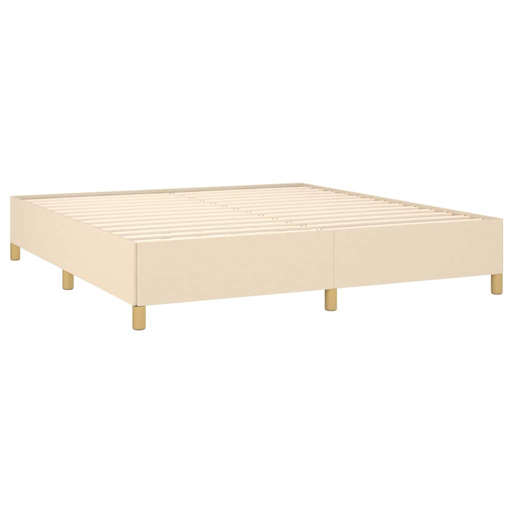 Giroletto a Molle con Materasso Crema 180x200 cm in Tessuto