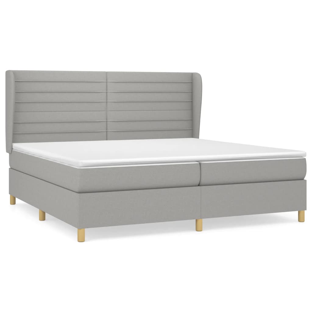 Giroletto a Molle con Materasso Grigio Chiaro 200x200cm Tessuto | homemem39