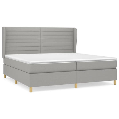 Giroletto a Molle con Materasso Grigio Chiaro 200x200cm Tessuto | homemem39