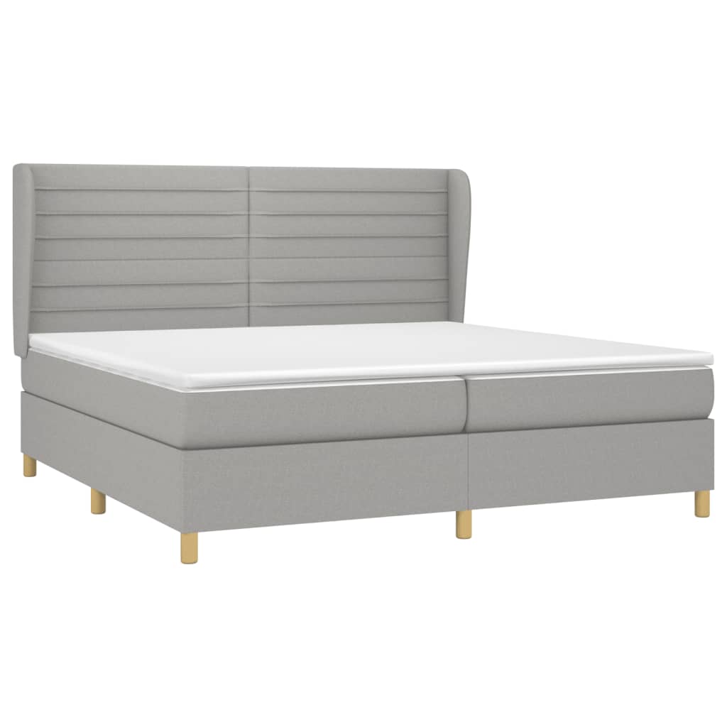 Giroletto a Molle con Materasso Grigio Chiaro 200x200cm Tessuto | homemem39
