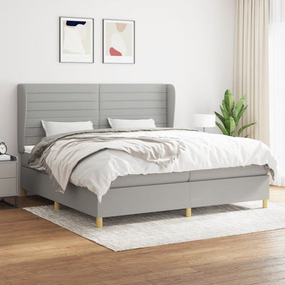 Giroletto a Molle con Materasso Grigio Chiaro 200x200cm Tessuto | homemem39