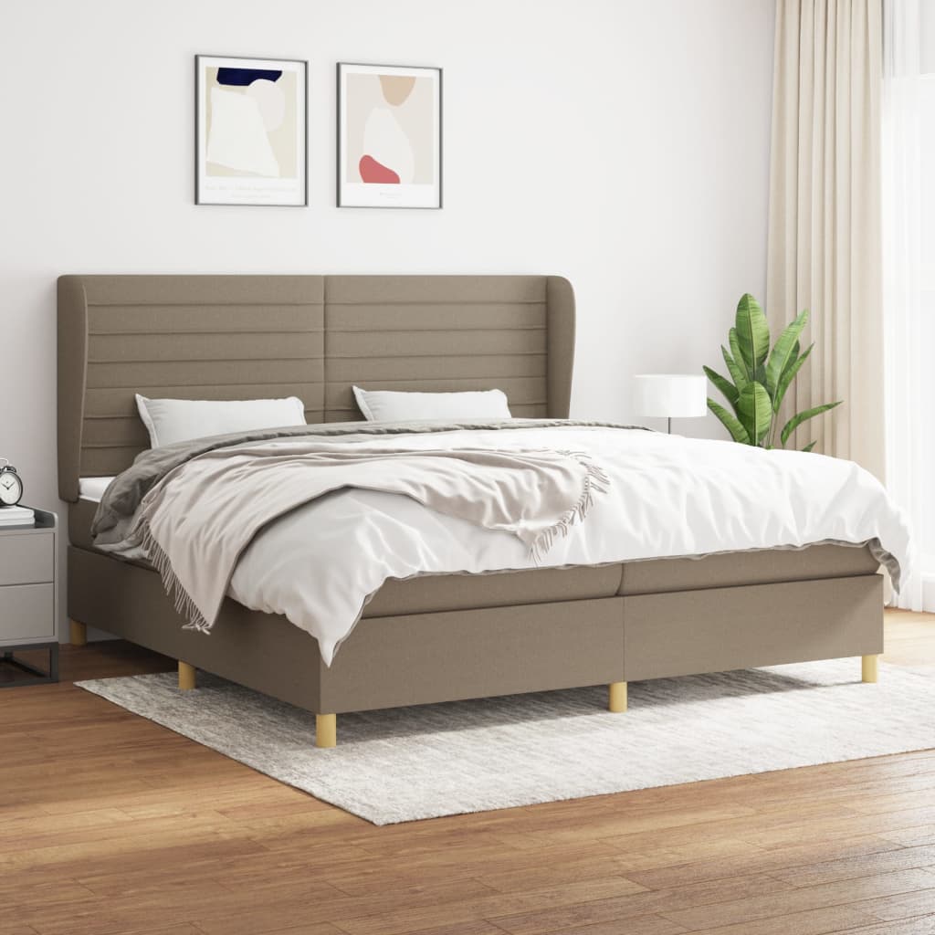 Giroletto a Molle con Materasso Tortora 200x200 cm in Tessuto | homemem39