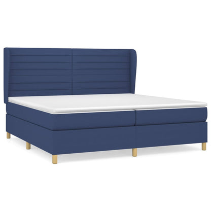 Giroletto a Molle con Materasso Blu 200x200 cm in Tessuto | homemem39