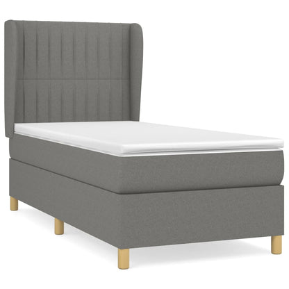 Giroletto a Molle con Materasso Grigio Scuro 90x190 cm Tessuto | homemem39