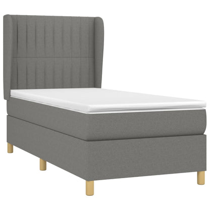 Giroletto a Molle con Materasso Grigio Scuro 90x190 cm Tessuto | homemem39