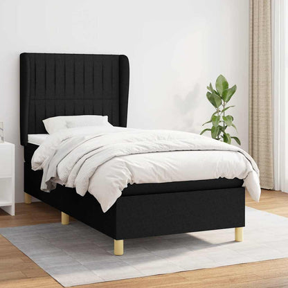Giroletto a Molle con Materasso Nero 90x190 cm in Tessuto | homemem39
