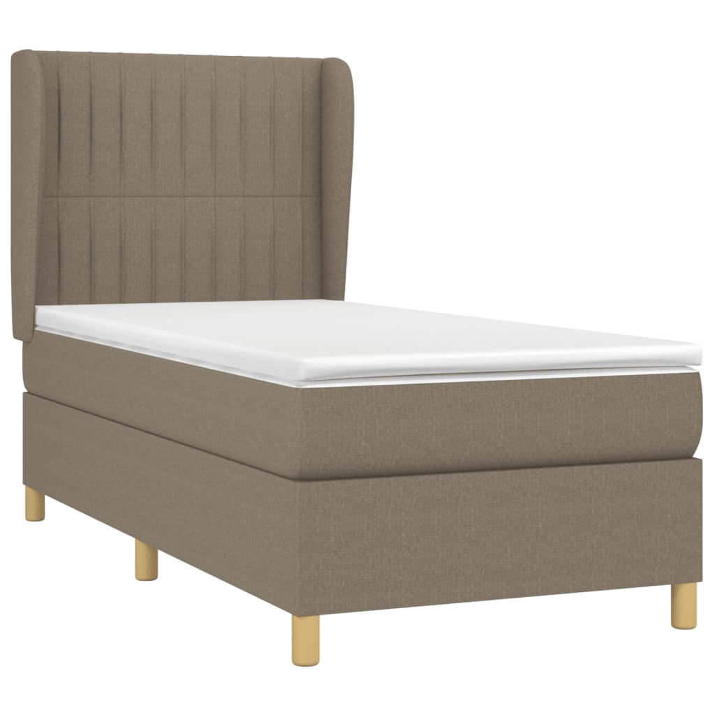 Giroletto a Molle con Materasso Tortora 90x190 cm in Tessuto | homemem39