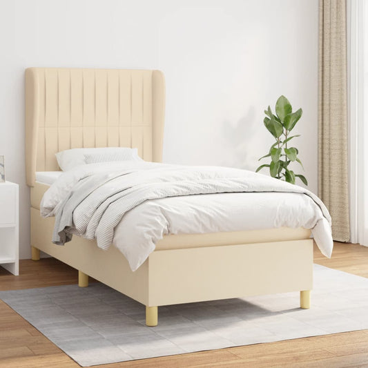 Giroletto a Molle con Materasso Crema 90x200 cm inTessuto | homemem39