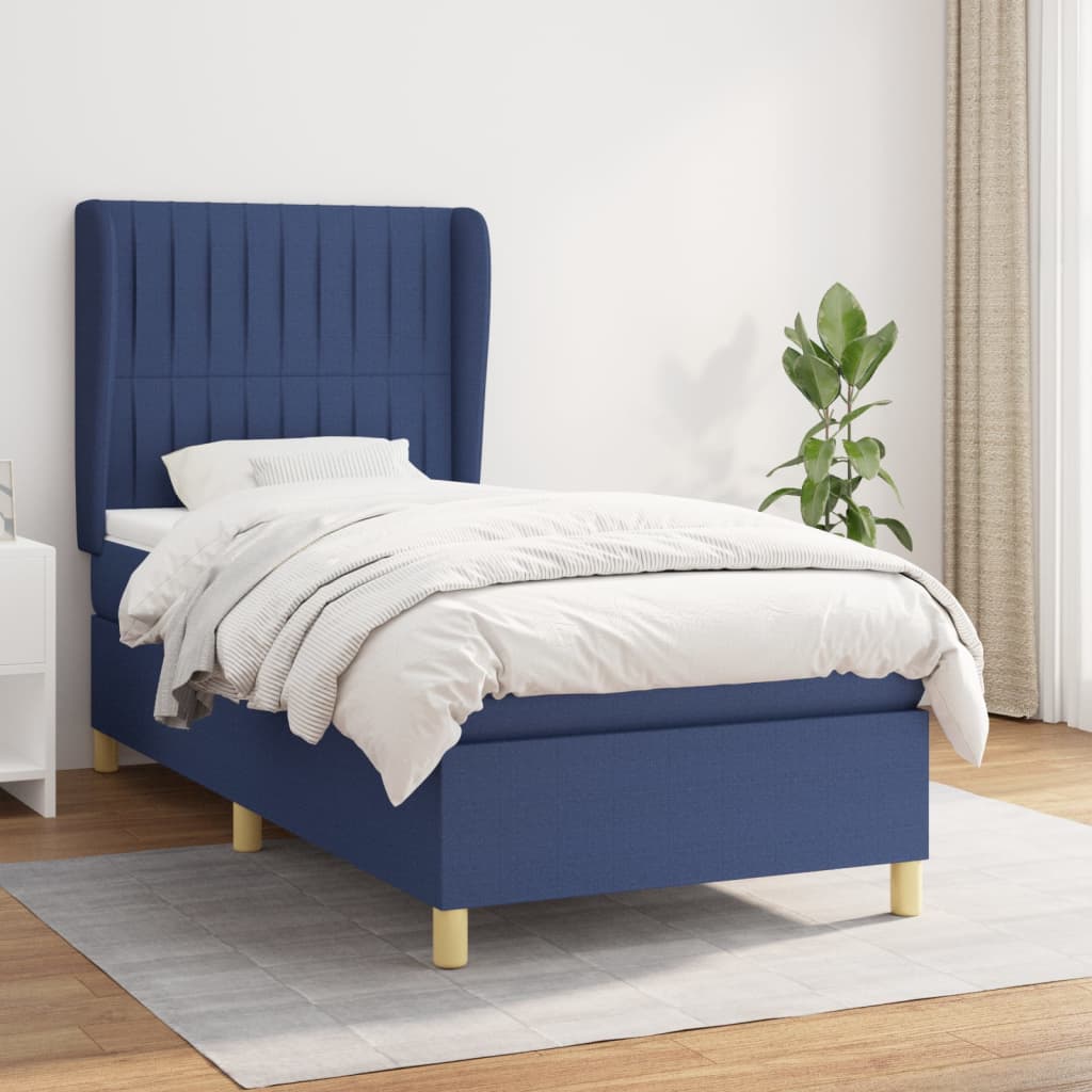 Giroletto a Molle con Materasso Blu 90x200 cm inTessuto | homemem39