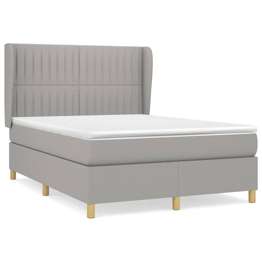 Giroletto a Molle con Materasso Grigio Chiaro 140x190cm Tessuto | homemem39