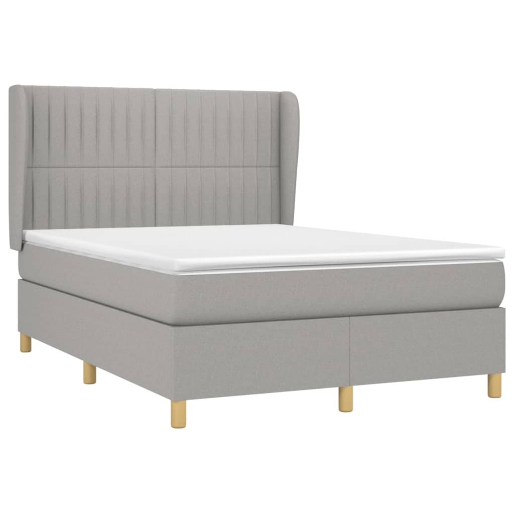 Giroletto a Molle con Materasso Grigio Chiaro 140x190cm Tessuto | homemem39