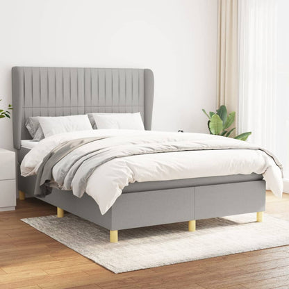 Giroletto a Molle con Materasso Grigio Chiaro 140x200cm Tessuto | homemem39