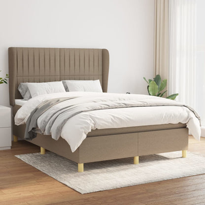 Giroletto a Molle con Materasso Tortora 140x200 cm in Tessuto | homemem39