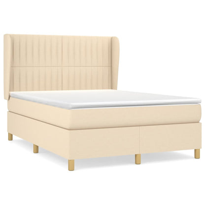 Giroletto a Molle con Materasso Crema 140x200 cm in Tessuto | homemem39