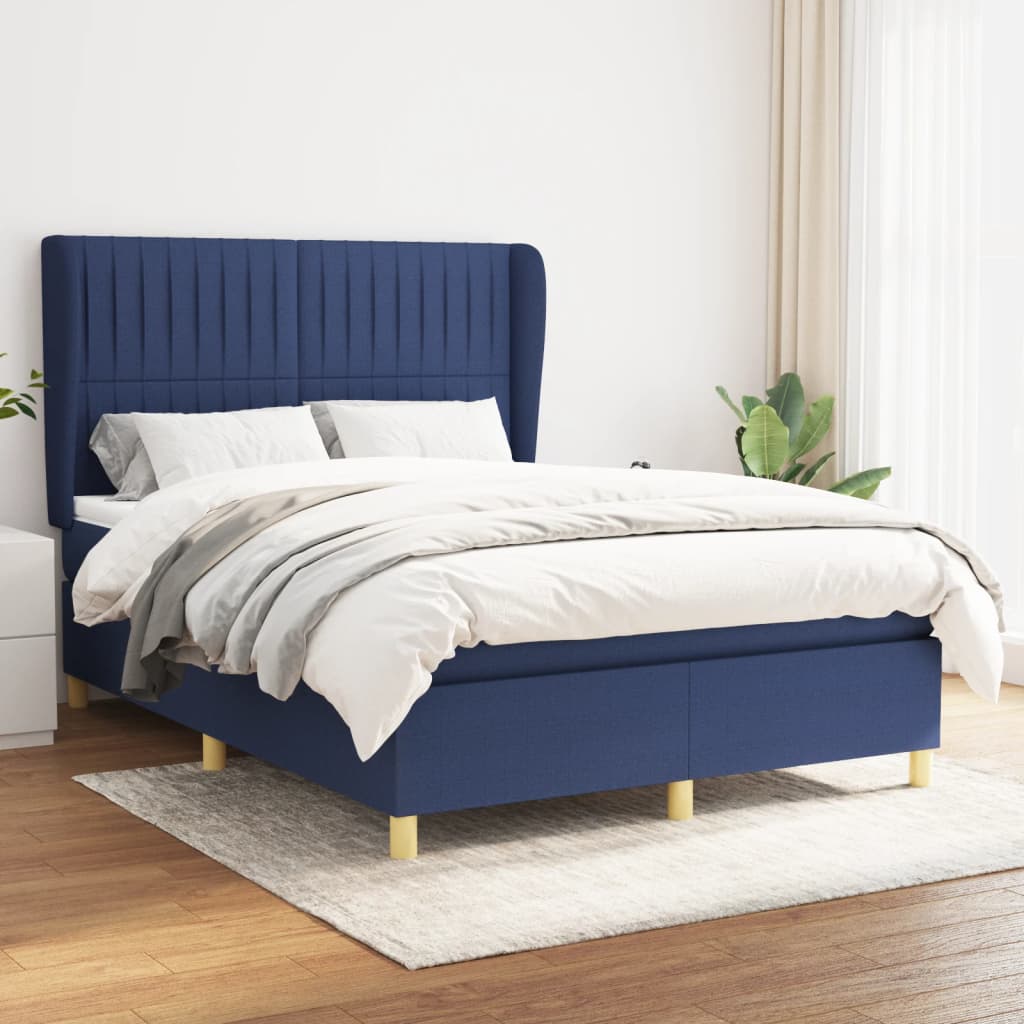 Giroletto a Molle con Materasso Blu 140x200 cm in Tessuto | homemem39