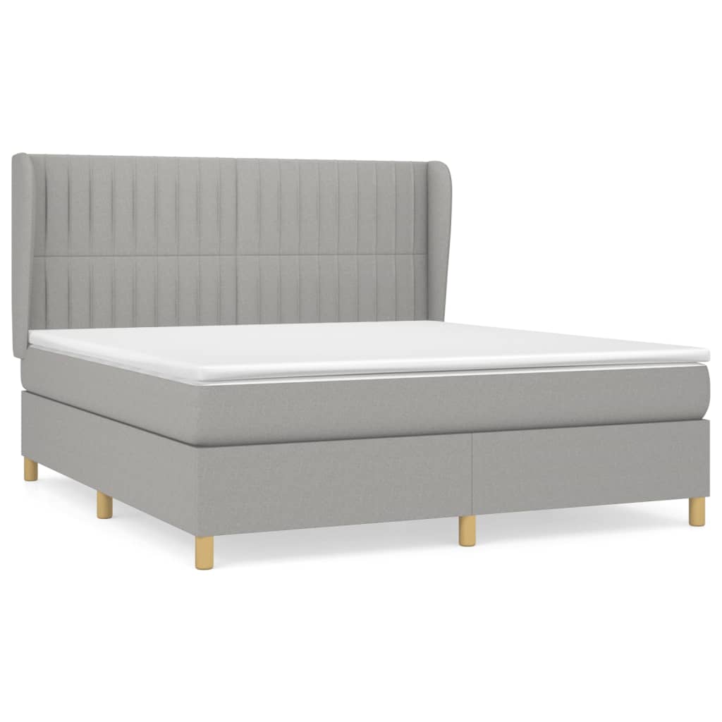 Giroletto a Molle con Materasso Grigio Chiaro160x200 cm Tessuto | homemem39