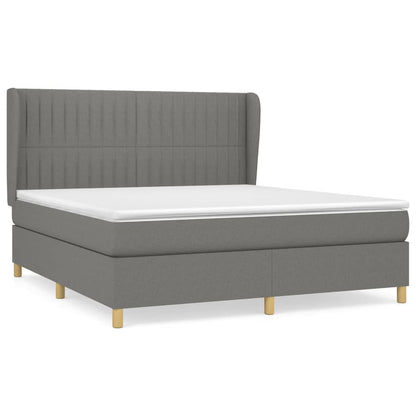 Giroletto a Molle con Materasso Grigio Scuro 160x200 cm Tessuto | homemem39