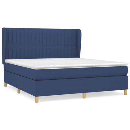Giroletto a Molle con Materasso Blu 160x200 cm in Tessuto | homemem39