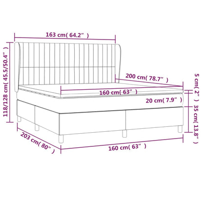 Giroletto a Molle con Materasso Blu 160x200 cm in Tessuto | homemem39