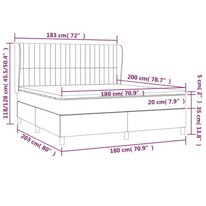 Giroletto a Molle con Materasso Marrone Scuro 180x200cm Tessuto | homemem39