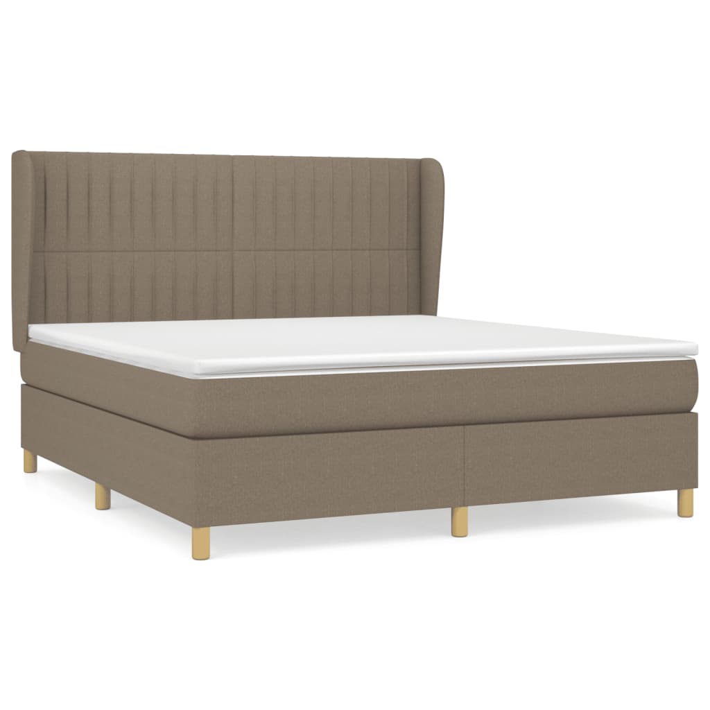 Giroletto a Molle con Materasso Tortora 180x200 cm in Tessuto | homemem39