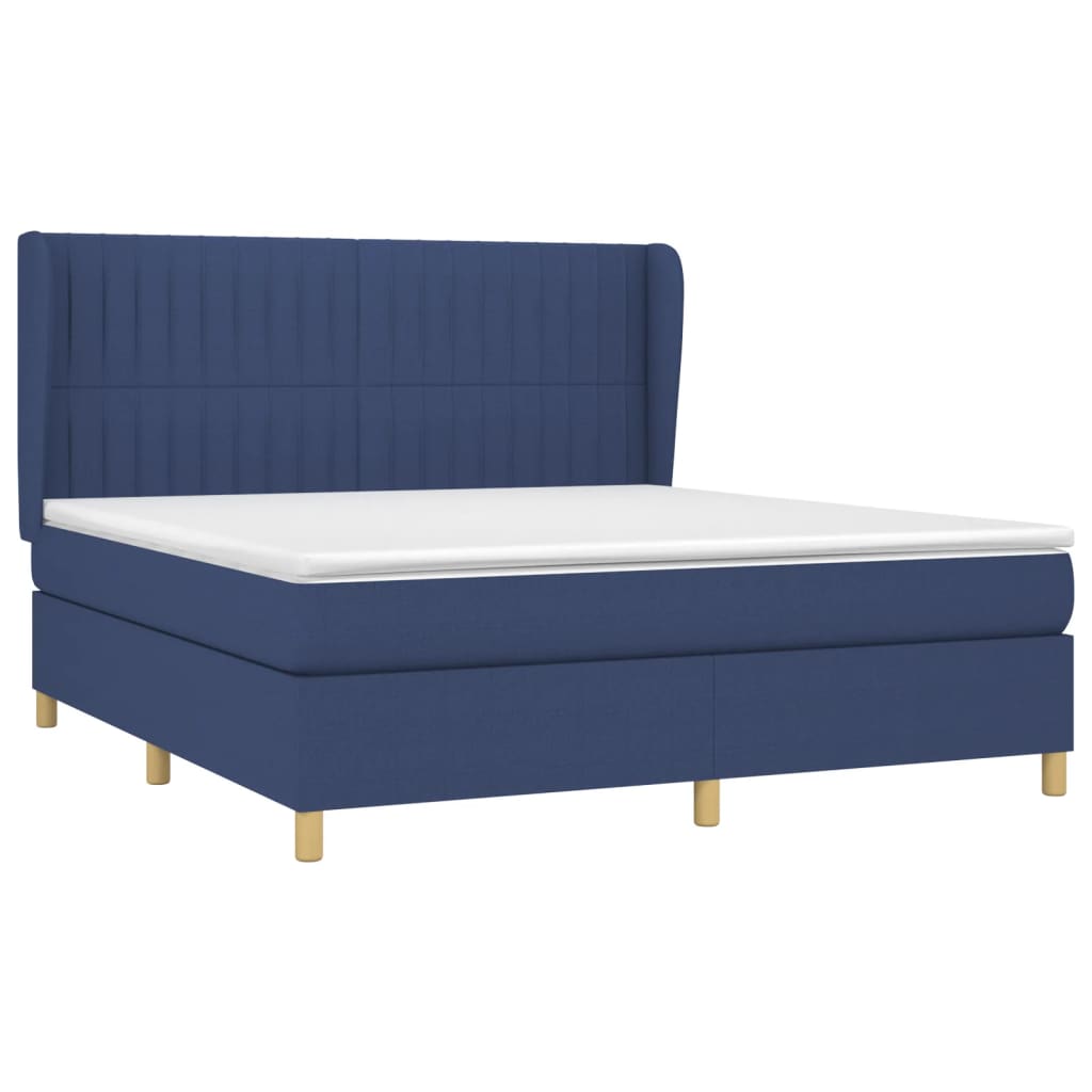 Giroletto a Molle con Materasso Blu 180x200 cm in Tessuto | homemem39