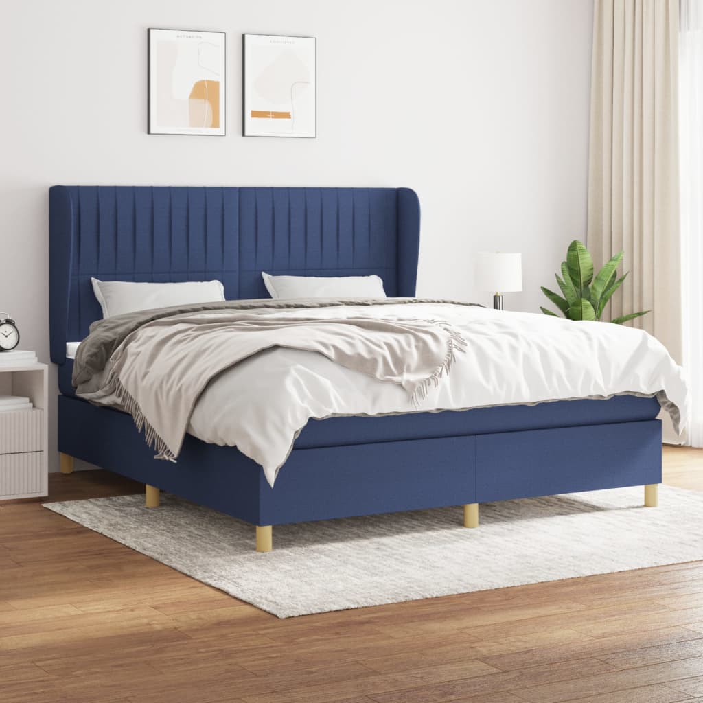 Giroletto a Molle con Materasso Blu 180x200 cm in Tessuto | homemem39