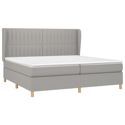 Giroletto a Molle con Materasso Grigio Chiaro 200x200cm Tessuto | homemem39