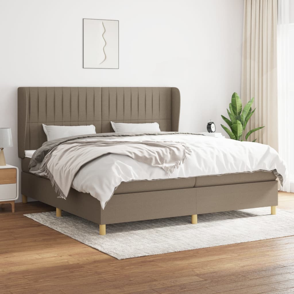 Giroletto a Molle con Materasso Tortora 200x200 cm in Tessuto | homemem39