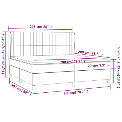Giroletto a Molle con Materasso Blu 200x200 cm in Tessuto | homemem39