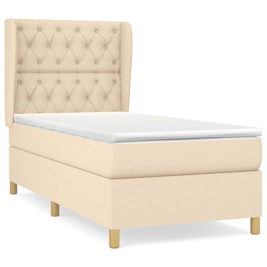 Giroletto a Molle con Materasso Crema 80x200 cm inTessuto | homemem39