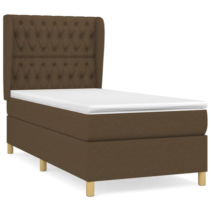 Giroletto a Molle con Materasso Marrone Scuro 90x190cm Tessuto | homemem39