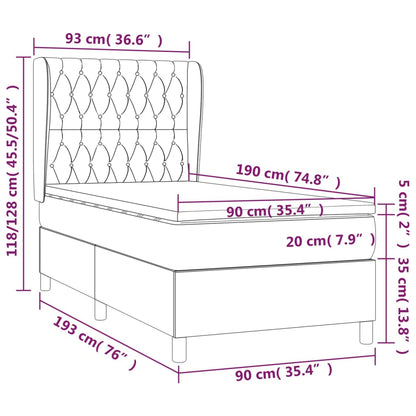 Giroletto a Molle con Materasso Marrone Scuro 90x190cm Tessuto | homemem39