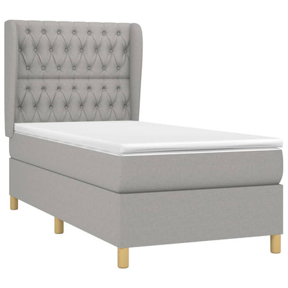 Giroletto a Molle con Materasso Grigio Chiaro 90x200 cm Tessuto | homemem39