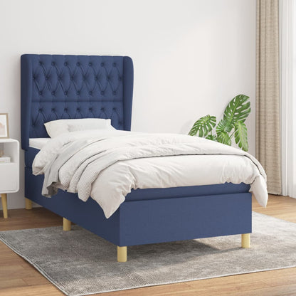Giroletto a Molle con Materasso Blu 90x200 cm inTessuto | homemem39