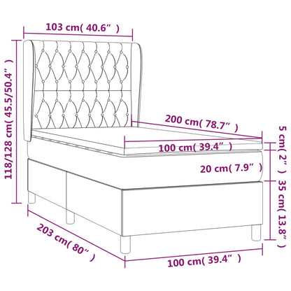 Giroletto a Molle con Materasso Blu 100x200 cm in Tessuto | homemem39