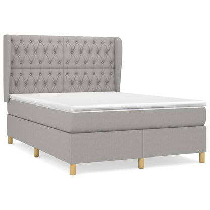 Giroletto a Molle con Materasso Grigio Chiaro 140x190cm Tessuto | homemem39