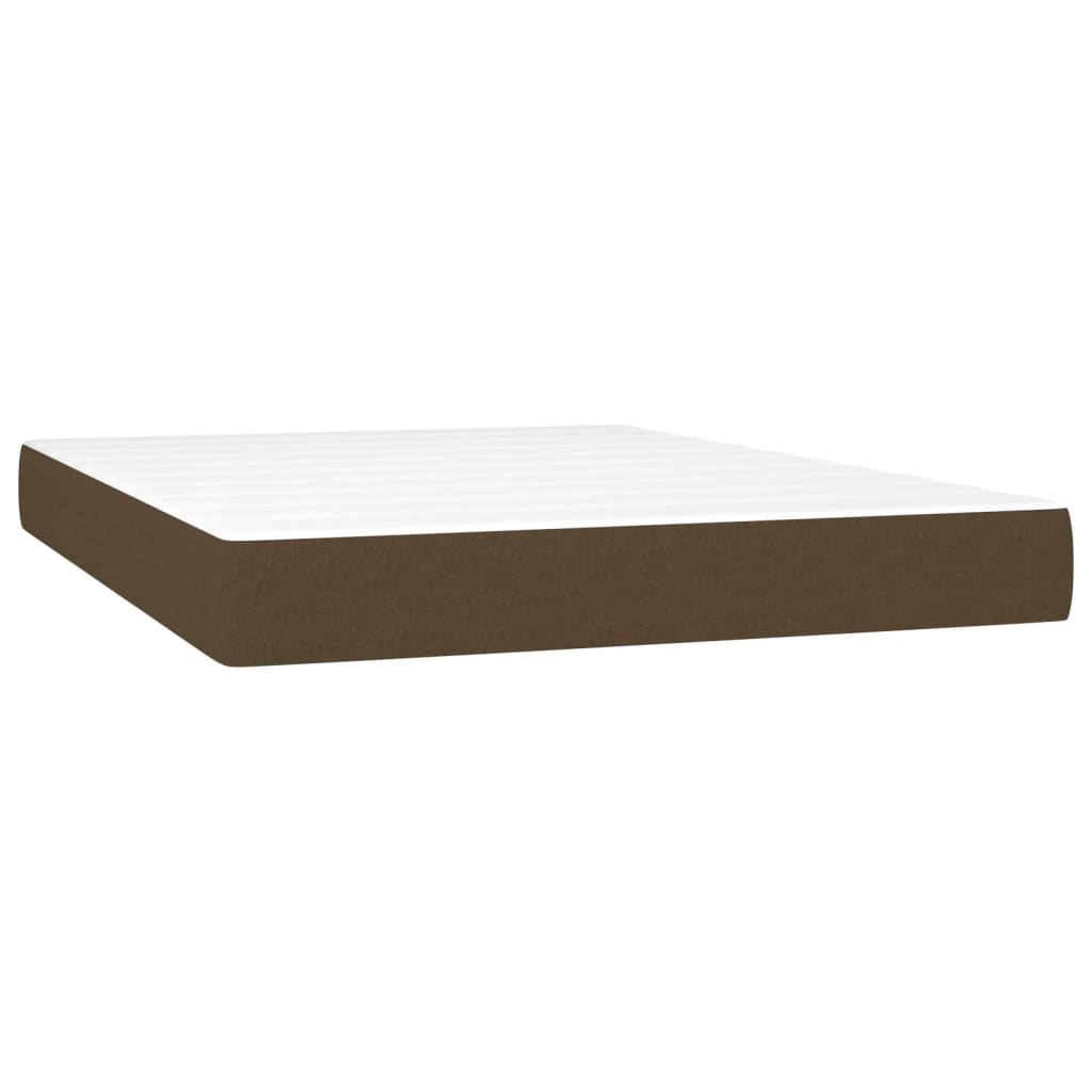 Giroletto a Molle con Materasso Marrone Scuro 140x190cm Tessuto | homemem39
