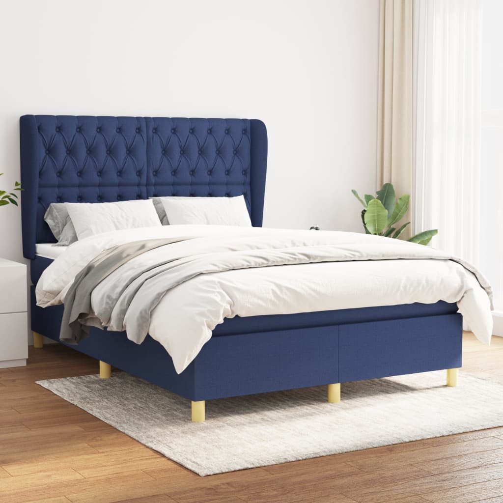 Giroletto a Molle con Materasso Blu 140x190 cm in Tessuto | homemem39
